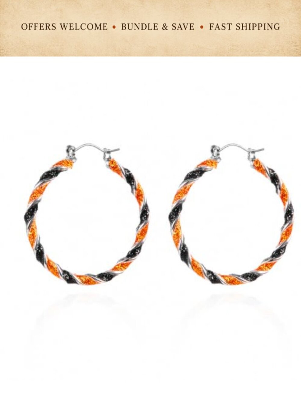 Halloween Hoop Earrings Twisted Alloy Dangle Costume Jewelry